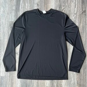 Hanes Shirt Black Long Sleeve Cool Dri Shirt Size Large Workout Activewear Shirt